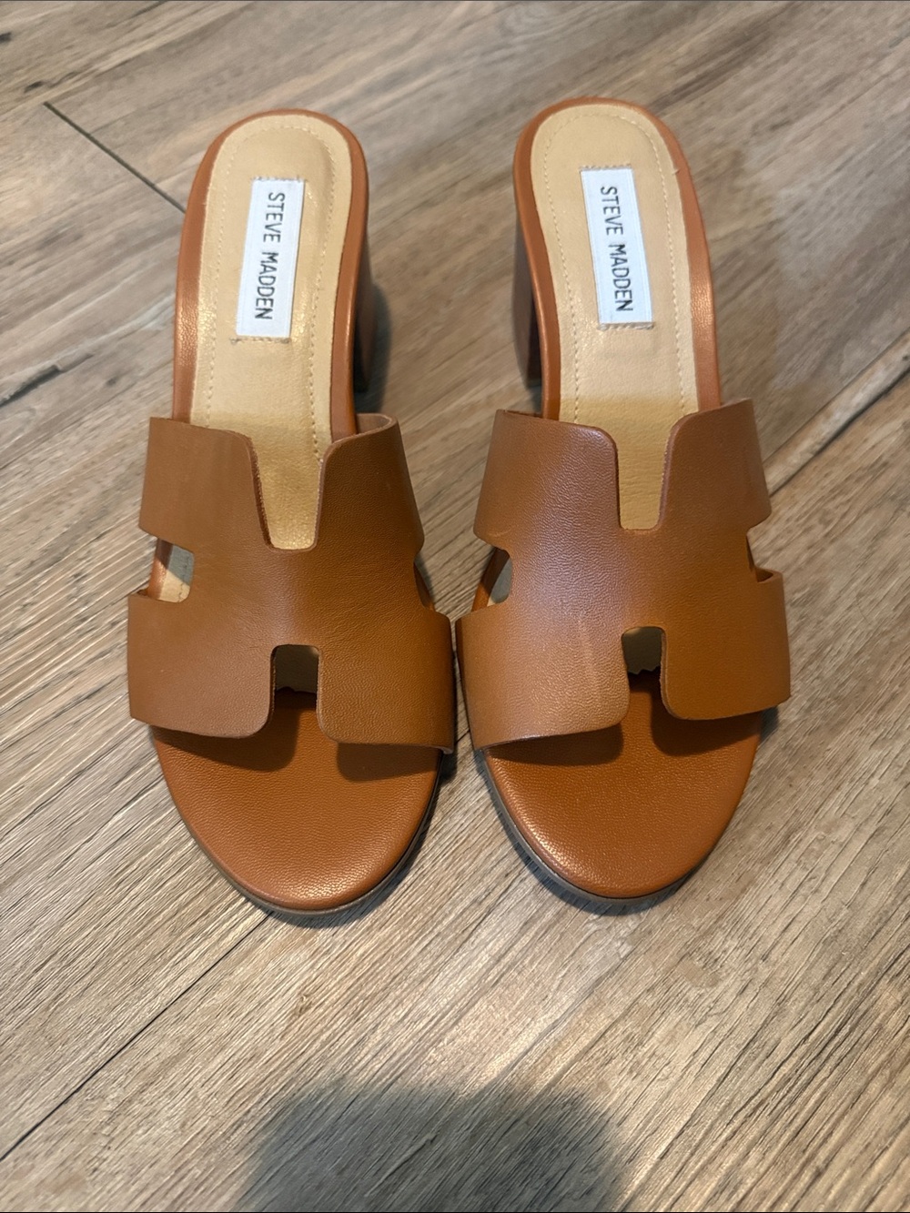 Steve Madden Cognac Cutout Slide Mules